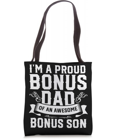 Proud Stepdad Son Family Fathers Day Daddy Funny Bonus Dad Tote Bag $16.79 Totes