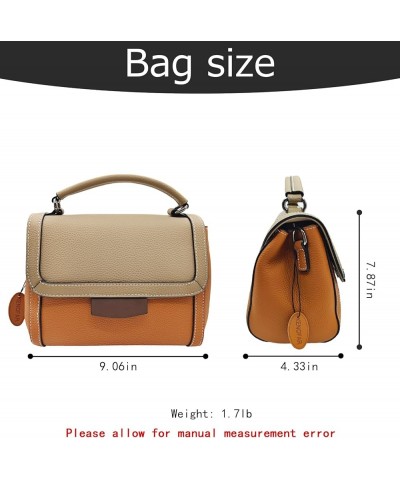 Small Leather Tote Bags for Women Genuine Leather Crossbody Tote Purse with Zipper Shoulder Bag Brown F1 $43.15 Totes