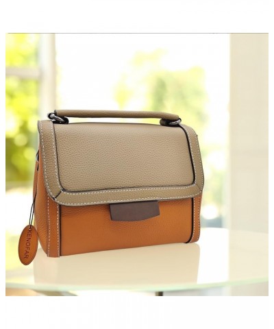 Small Leather Tote Bags for Women Genuine Leather Crossbody Tote Purse with Zipper Shoulder Bag Brown F1 $43.15 Totes