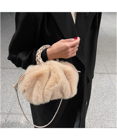 Fashion Personality Top Handle Crossbody Bag for Women Cute Plush Small Shoulder Bag Satchel Handbag Purse Tote Apricot $16.8...