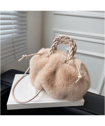 Fashion Personality Top Handle Crossbody Bag for Women Cute Plush Small Shoulder Bag Satchel Handbag Purse Tote Apricot $16.8...