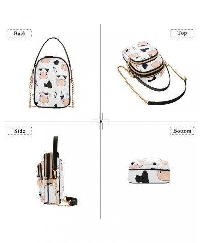 Cute Funny Cow Head Crossbody Bags for Women with Multi Pocket Shoulder Strap Cell Phone Purse Trendy Shoulder Handbags Walle...