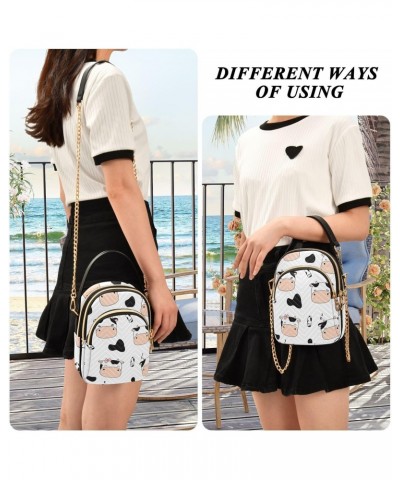 Cute Funny Cow Head Crossbody Bags for Women with Multi Pocket Shoulder Strap Cell Phone Purse Trendy Shoulder Handbags Walle...