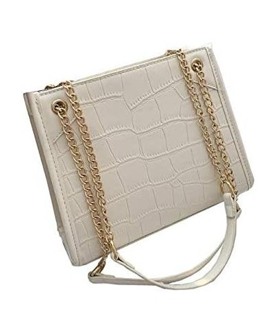 Large-capacity crocodile pattern chain bag | fashionable all-match female bag | shoulder messenger bag | Sling Bag White $24....