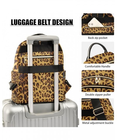 Women Backpack Leopard Wild Animal Print Anti-Theft Travel Backpack with Luggage Belt Durable Lightweight Handbag Lady Purse ...