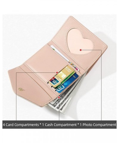 Cute Wallet, Leather Pocket Wallet Ladies Mini Purse with ID Window for Women Girls Black $8.39 Wallets