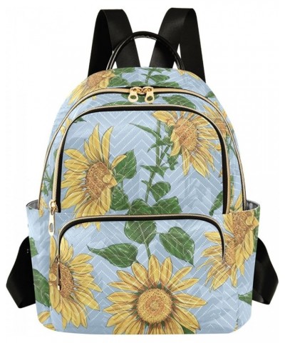 Sunflower Wavy Stripes Women's Backpack Wallet Casual Small Backpack Fashion Women's Travel Bag School Backpack Color069 Medi...