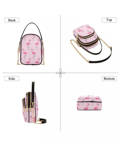 Pink Flamingo Crossbody Bag for Women Cell Phone Purse Wallet with Removable Chain Shoulder Handbag for Travel Passport Phone...