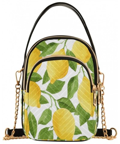 Lemon Yellow Tree Crossbody Handbags for Women Casual Leather Shoulder Phone Purse $10.66 Crossbody Bags