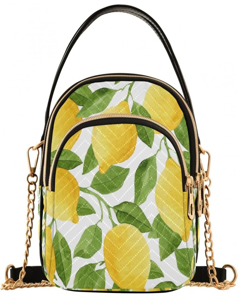 Lemon Yellow Tree Crossbody Handbags for Women Casual Leather Shoulder Phone Purse $10.66 Crossbody Bags