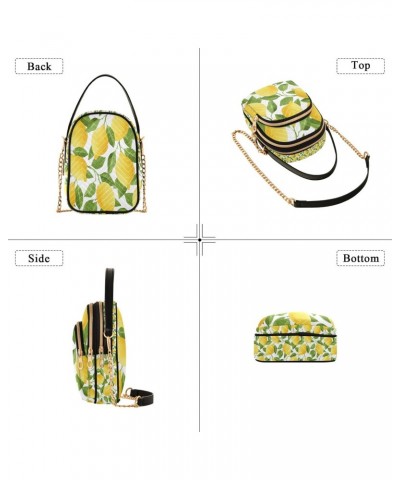 Lemon Yellow Tree Crossbody Handbags for Women Casual Leather Shoulder Phone Purse $10.66 Crossbody Bags