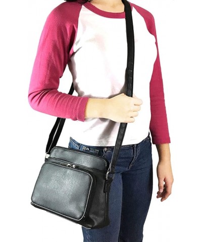 Small Multi-pocket Faux Soft Leather Cross Body Purse with Side Organizer Grey $29.57 Crossbody Bags