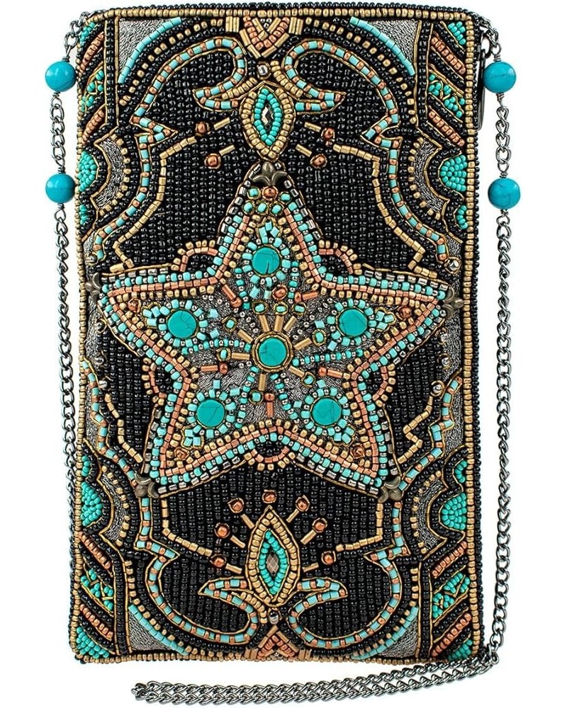 Lone Star Crossbody Clutch, Key Fob & Phone Bag Western Handbag Style, Black & Multi Color Options Lone Star Beaded Western C...