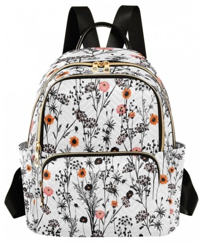 Meadow Floral Blooming Flowers Backpack for Women Purse Bag Travel Handbag Shoulder Bag $16.45 Backpacks