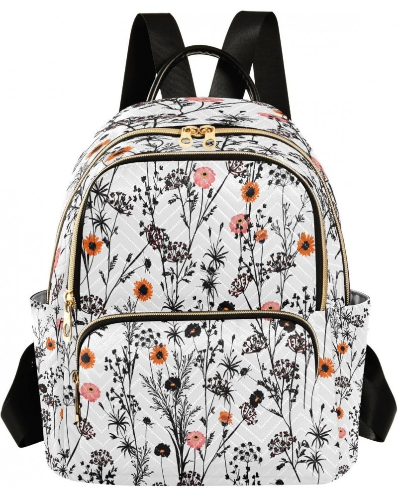 Meadow Floral Blooming Flowers Backpack for Women Purse Bag Travel Handbag Shoulder Bag $16.45 Backpacks