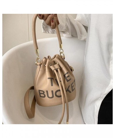 Drawstring Bucket Cross body Bags for Women Handbags Purses Designer Soft Vegan Leather Shoulder Bags Khaki $11.95 Shoulder Bags