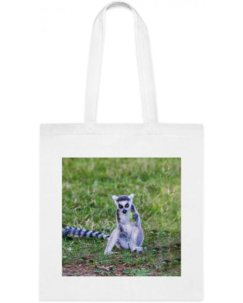 The Lemurs Ring Tailed Lemur Eating Leaf Tote Bag, Funny Tote Gift, shoulder-bag, -reusable Bags, Birthday Christmas Basket G...