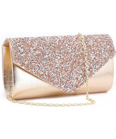 Womens Envelope Evening Bag Clutch Purses Sparkling Rhinestone Hangbag Shoulder Crossbody Bag with Detachable Chain Shiny Rhi...