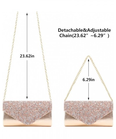 Womens Envelope Evening Bag Clutch Purses Sparkling Rhinestone Hangbag Shoulder Crossbody Bag with Detachable Chain Shiny Rhi...