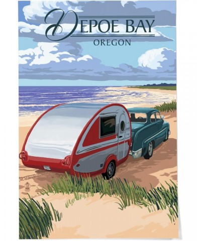 24x36 Inch Giclee Print, Depoe Bay, Oregon, Camper and Beach $28.99 Totes