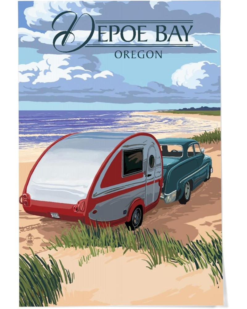 24x36 Inch Giclee Print, Depoe Bay, Oregon, Camper and Beach $28.99 Totes