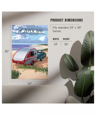 24x36 Inch Giclee Print, Depoe Bay, Oregon, Camper and Beach $28.99 Totes