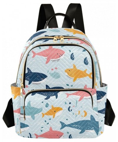 Shark Fish Backpack Purse for Women Small Travel Bag Fashion Daypack M 202a2105 S(10.23"x5.11"x12.59") 202a2105 $20.90 Backpacks