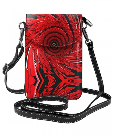 board Small Cell Phone Purse - Ideal Travel Accessory for Women and Teens - Adjustable Strap Red Flower Vortex Spiral $20.67 ...