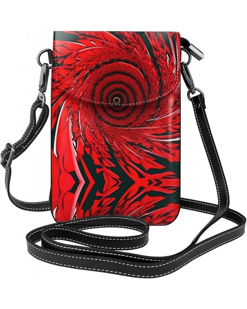 board Small Cell Phone Purse - Ideal Travel Accessory for Women and Teens - Adjustable Strap Red Flower Vortex Spiral $20.67 ...