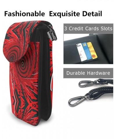 board Small Cell Phone Purse - Ideal Travel Accessory for Women and Teens - Adjustable Strap Red Flower Vortex Spiral $20.67 ...