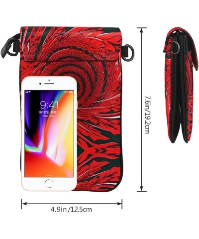 board Small Cell Phone Purse - Ideal Travel Accessory for Women and Teens - Adjustable Strap Red Flower Vortex Spiral $20.67 ...