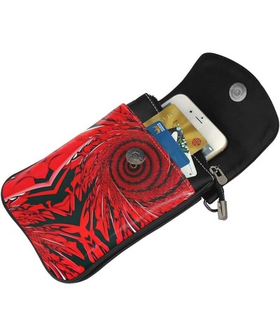 board Small Cell Phone Purse - Ideal Travel Accessory for Women and Teens - Adjustable Strap Red Flower Vortex Spiral $20.67 ...