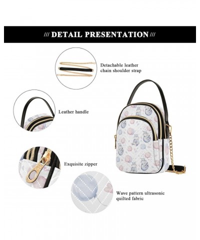 Cute Hippo Balloons Quilted Crossbody Bag for Women, Small Cell Phone Bag Shoulder Handbags Purse with Leather Strap $11.44 C...