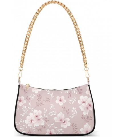 Pink Cherry Blossom FlowersShoulder Bag Purse for Women Tote Handbag with Zipper Closure $14.88 Totes