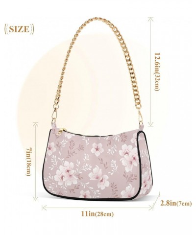 Pink Cherry Blossom FlowersShoulder Bag Purse for Women Tote Handbag with Zipper Closure $14.88 Totes