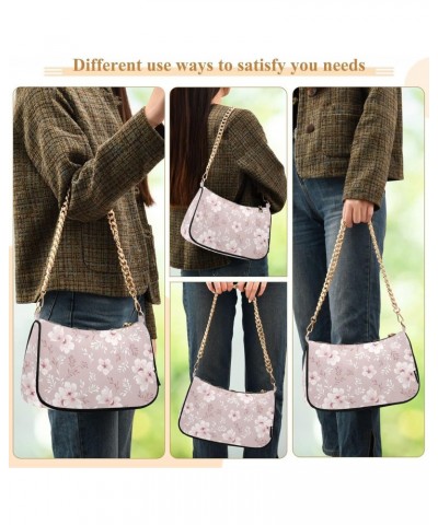 Pink Cherry Blossom FlowersShoulder Bag Purse for Women Tote Handbag with Zipper Closure $14.88 Totes