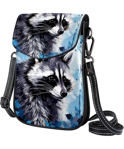 Classic PU Leather Phone Bag - Durable Cell Phone Wallet, Convenient Crossbody Purse Lovely Raccoon Pattern Multicoloured5 $1...