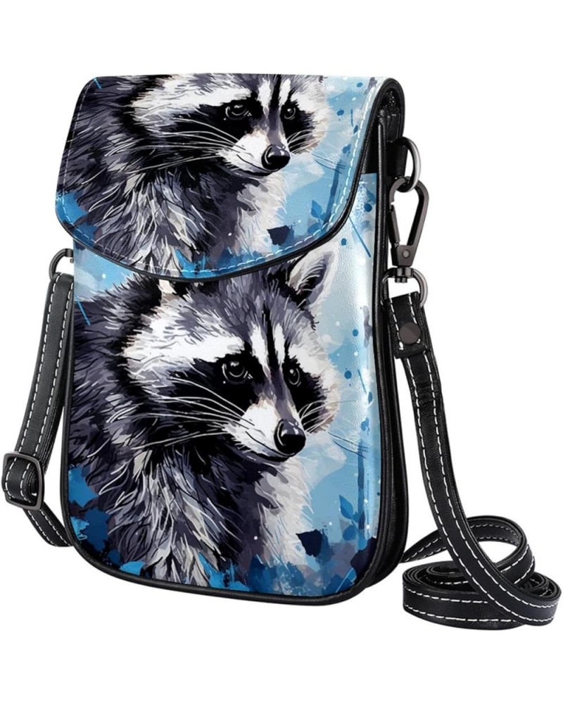 Classic PU Leather Phone Bag - Durable Cell Phone Wallet, Convenient Crossbody Purse Lovely Raccoon Pattern Multicoloured5 $1...