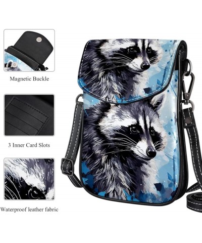 Classic PU Leather Phone Bag - Durable Cell Phone Wallet, Convenient Crossbody Purse Lovely Raccoon Pattern Multicoloured5 $1...