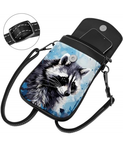 Classic PU Leather Phone Bag - Durable Cell Phone Wallet, Convenient Crossbody Purse Lovely Raccoon Pattern Multicoloured5 $1...