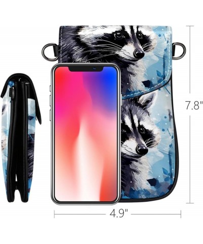 Classic PU Leather Phone Bag - Durable Cell Phone Wallet, Convenient Crossbody Purse Lovely Raccoon Pattern Multicoloured5 $1...