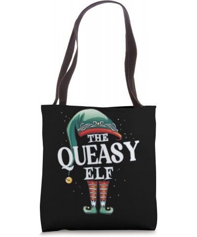 Queasy Elf Christmas Group Xmas Pajama Party Tote Bag $10.24 Totes