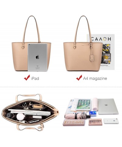 Purse for Women Fashion Tote Bag Shoulder Handbags Top Handle Satchel Bags with External Pocket Deep Apricot $14.70 Totes