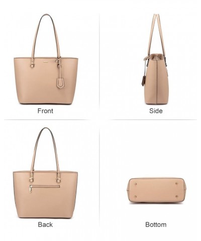 Purse for Women Fashion Tote Bag Shoulder Handbags Top Handle Satchel Bags with External Pocket Deep Apricot $14.70 Totes