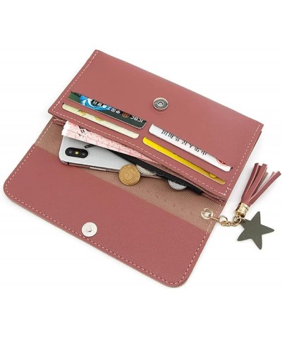 Wallet Studded Wallet Zipper Coin Purse Rivet Wallet New Long Wallet Card Document Holder-Red (Color : Red) Black $43.36 Wallets