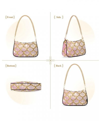 Light Blue Women's Shoulder Handbag Clutch Shoulder Tote HandBag Fish Scales Pink $17.69 Handbags