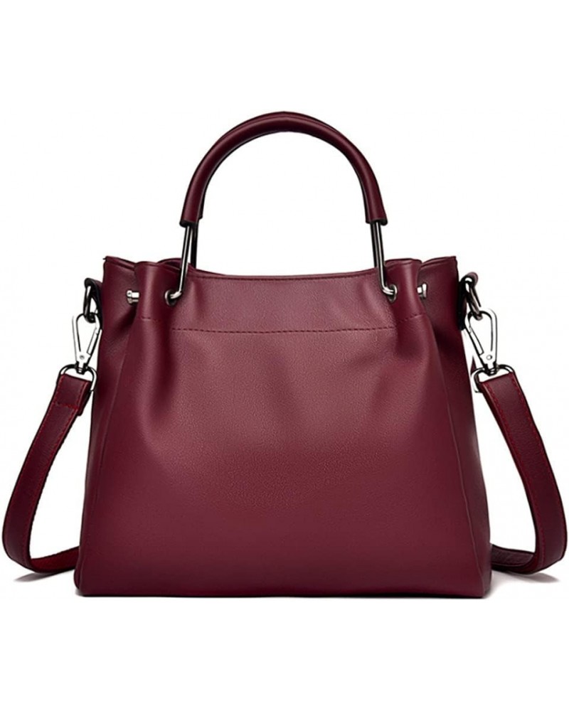 Women Purse and Handbag Soft Leather Shoulder Bag Ladies Work Top Handle Satchel Burgundy $26.38 Totes