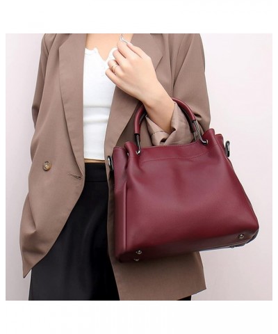 Women Purse and Handbag Soft Leather Shoulder Bag Ladies Work Top Handle Satchel Burgundy $26.38 Totes