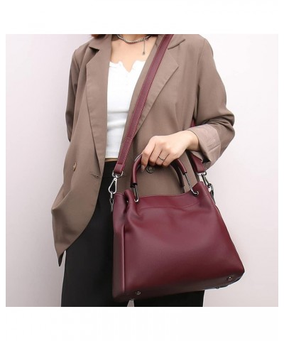 Women Purse and Handbag Soft Leather Shoulder Bag Ladies Work Top Handle Satchel Burgundy $26.38 Totes