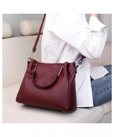 Women Purse and Handbag Soft Leather Shoulder Bag Ladies Work Top Handle Satchel Burgundy $26.38 Totes